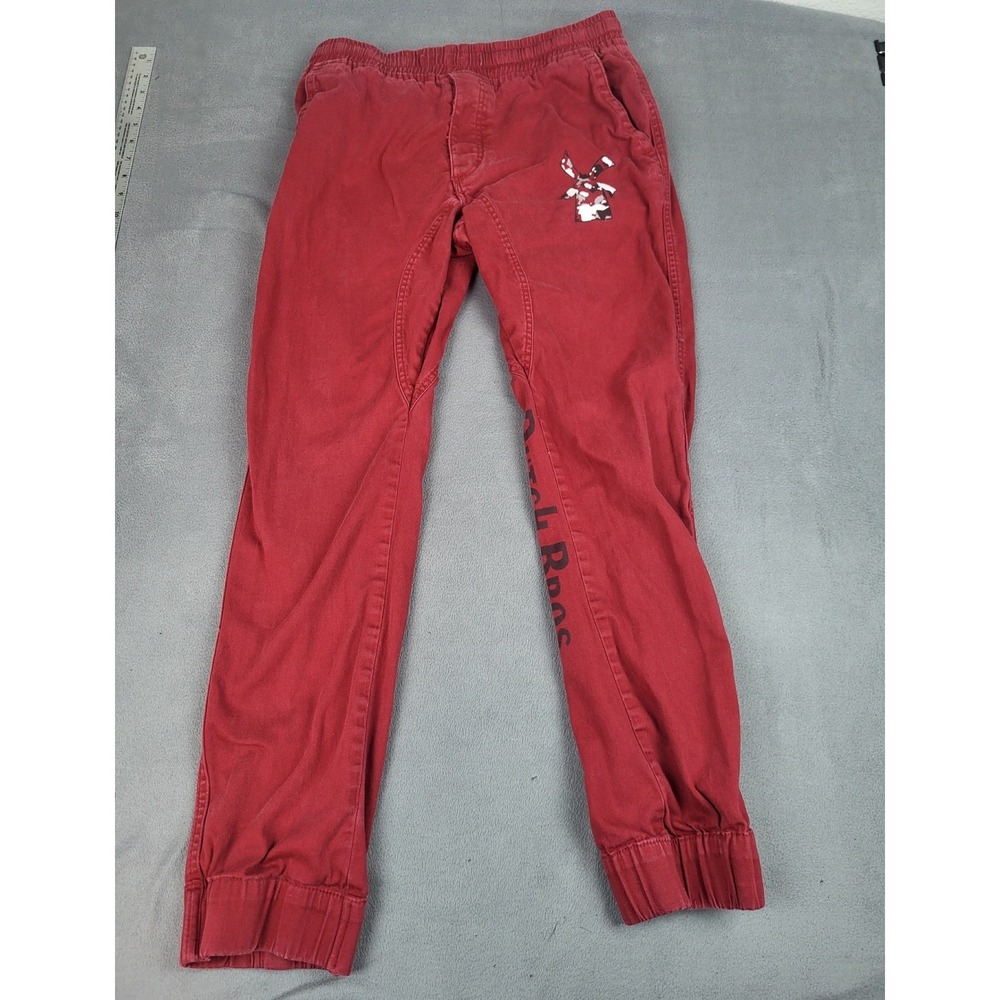 Dutch Brothers Employee Joggers Mens Medium Red‎ Lightweight Elastic Waist HWBY